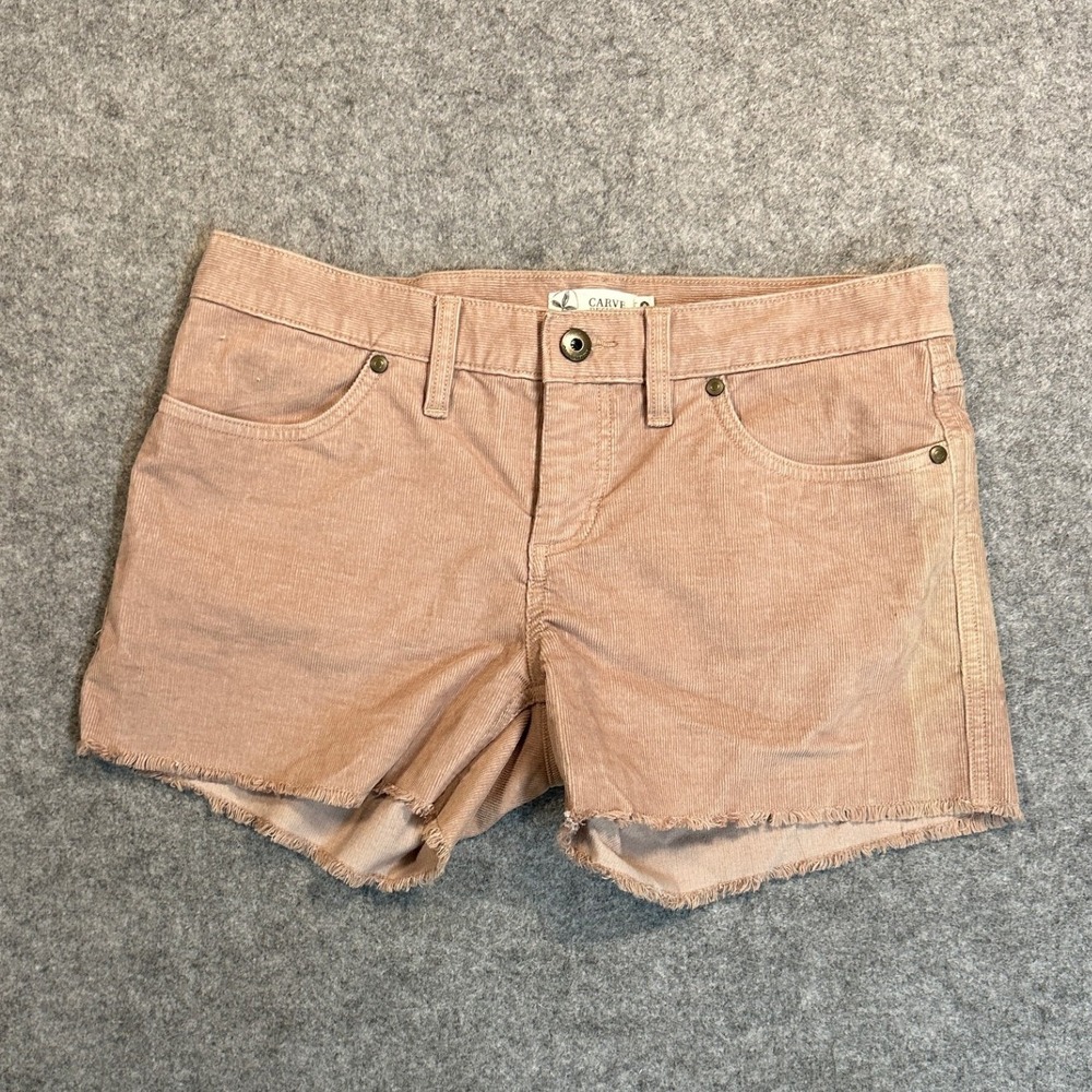 Carve Designs Corduroy Shorts Size 0 Dusty Rose Frayed Hem Raw Edge